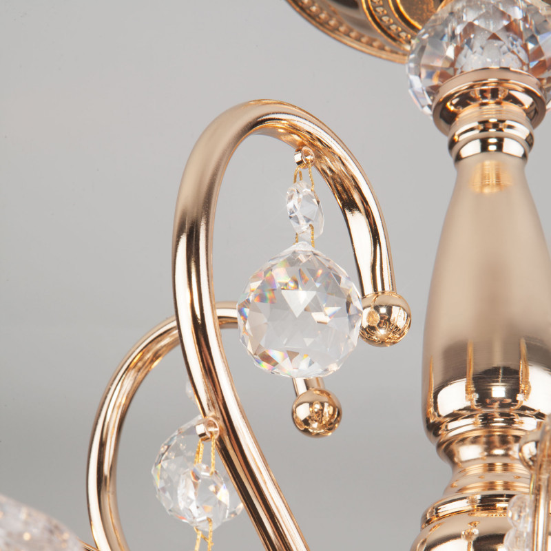 Подвесная люстра Eurosvet 10096/5 золото/прозрачный хрусталь Strotskis