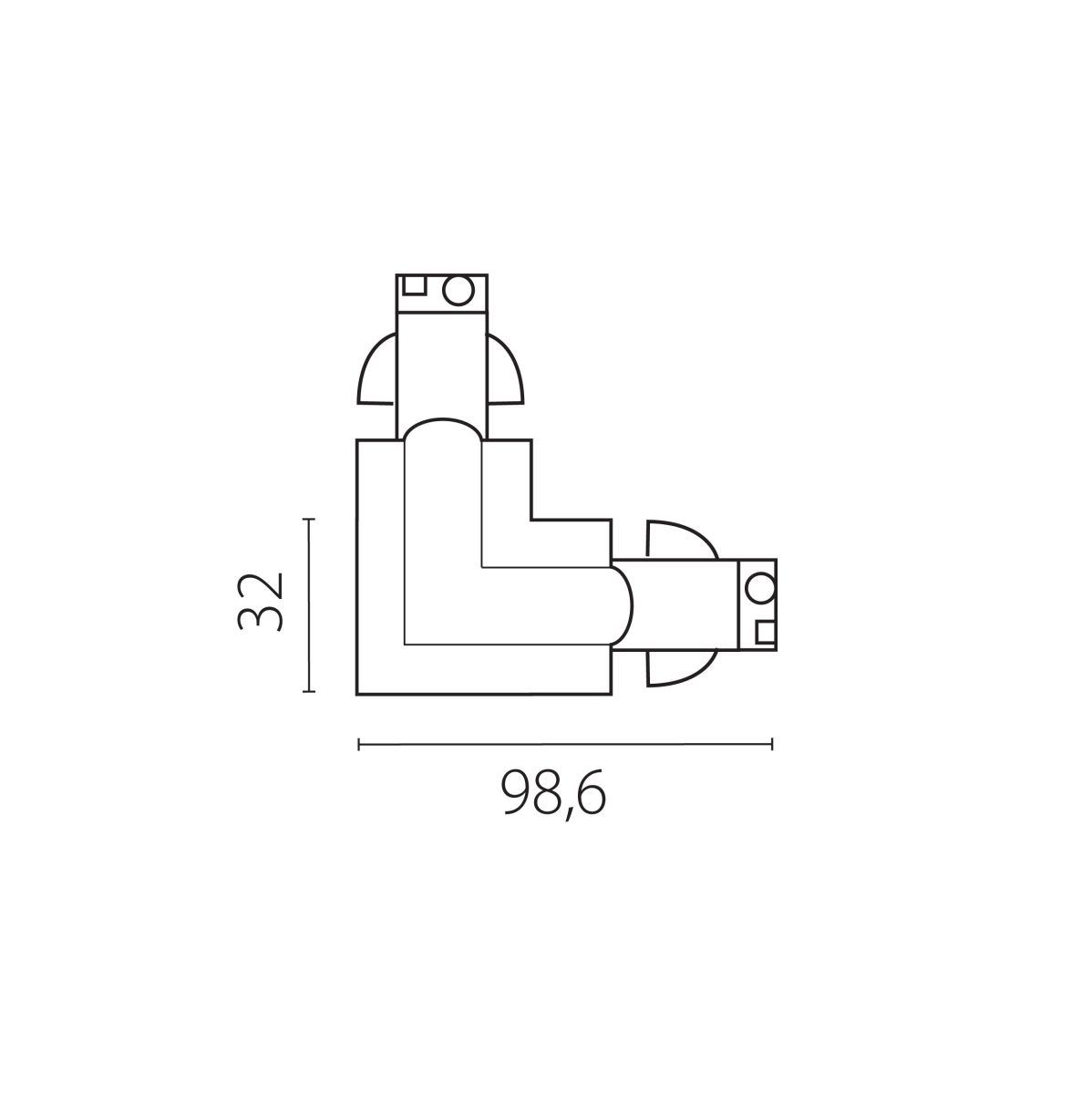 Соединение угловое перекидное с подводом питания к треку 5040xx-(F)/(R) Lightstar Quattro 504127-FRPS