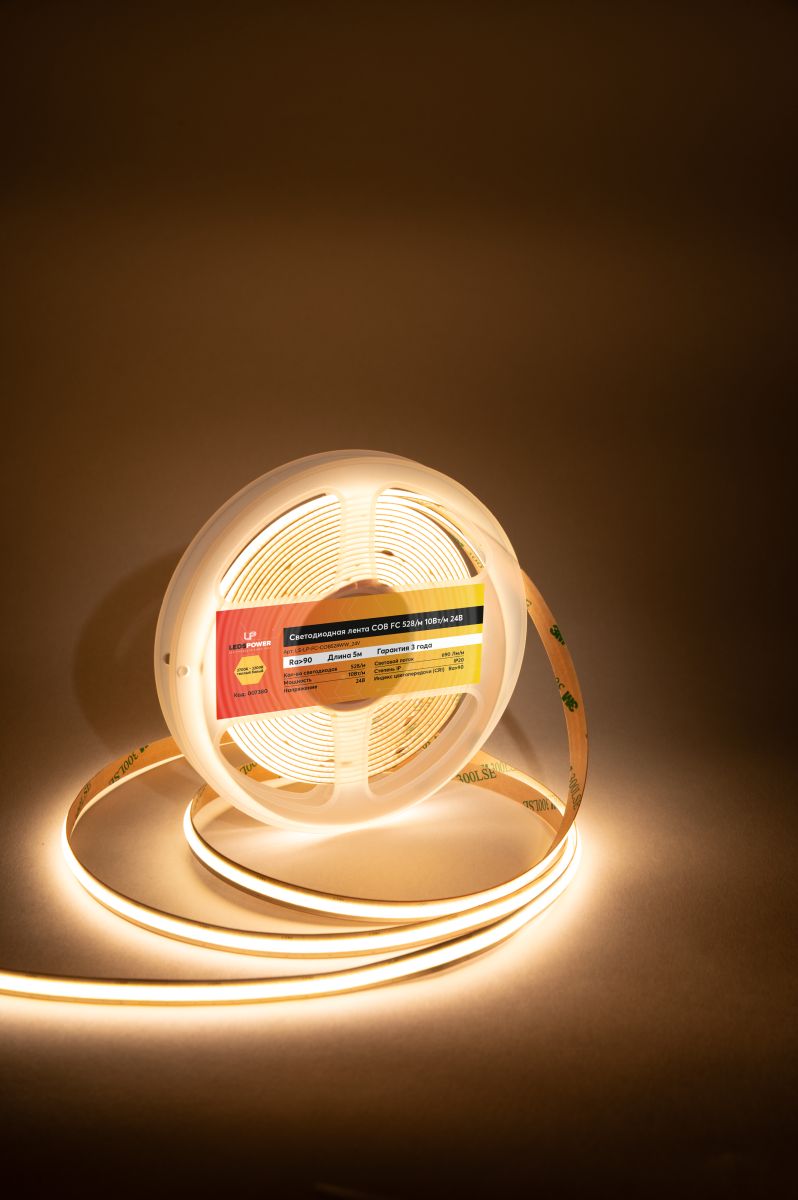 Светодиодная лента LEDS POWER COB FC 528/м (10Вт/м) 24В теплая 007380