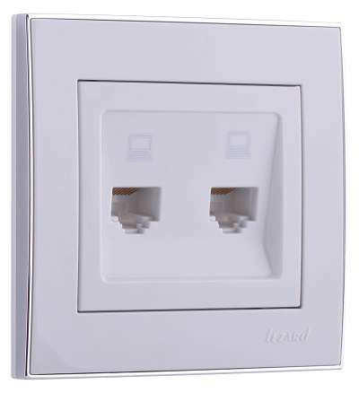 Розетка компьютерная двойная Lezard Rain 703-0225-141