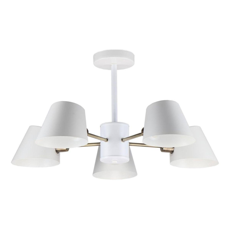 Люстра на штанге IMEX MD.9130-5-S WH+AB