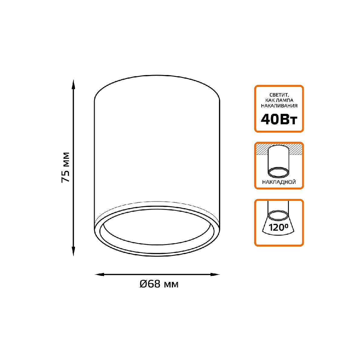 Потолочный светодиодный светильник Gauss Overhead HD014