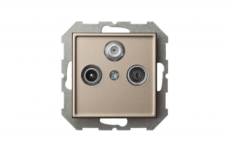 Розетка для телевизора, радио и сателлита проходная (TV+R+SAT) Liregus Epsilon 28-3147