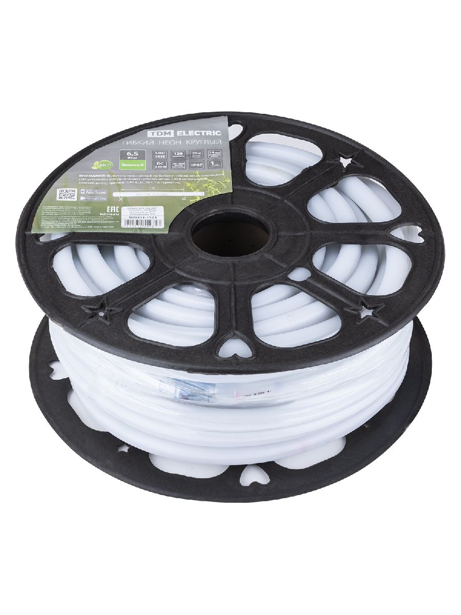 Гибкий неон TDM Electric 220В 2835 6,5Вт/м зеленый 25м SQ0331-1523
