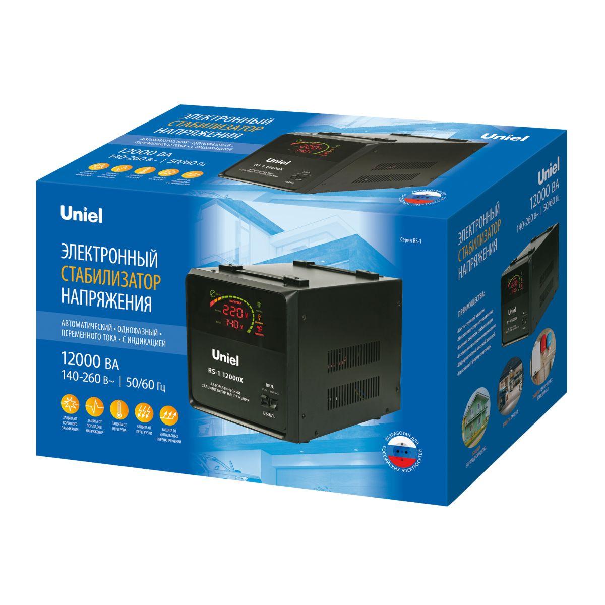 Стабилизатор напряжения Uniel RS-1 12000X UL-00012861