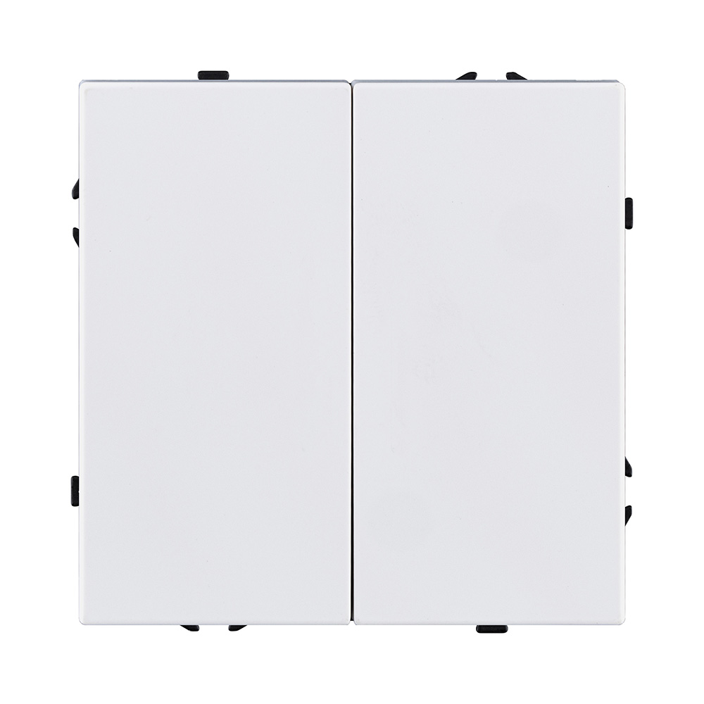 Выключатель 2-клавишный 10А/250В, белый глянцевый Kollinger Eclipse EC-004WG