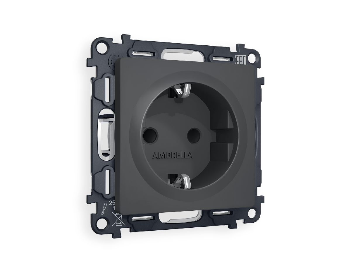 Комплект механизма розетки с/з со шторками Ambrella Volt Alfa MA907010