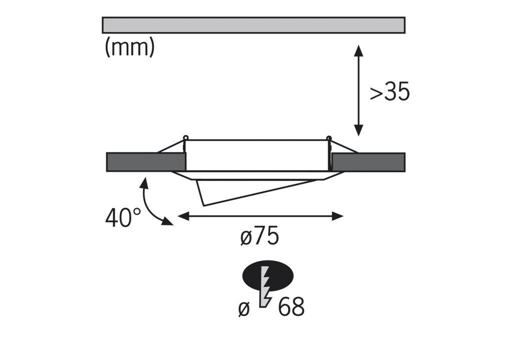 Встраиваемый светодиодный светильник Paulmann Basic EBL 3895