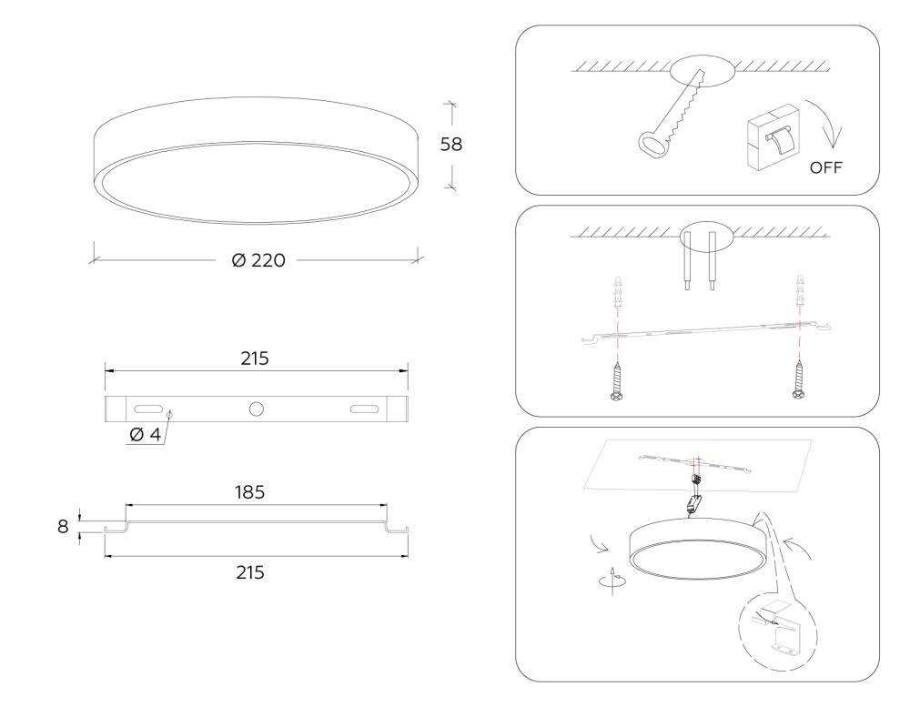 Потолочный светильник Ambrella Light Orbital Air Alum FV5521