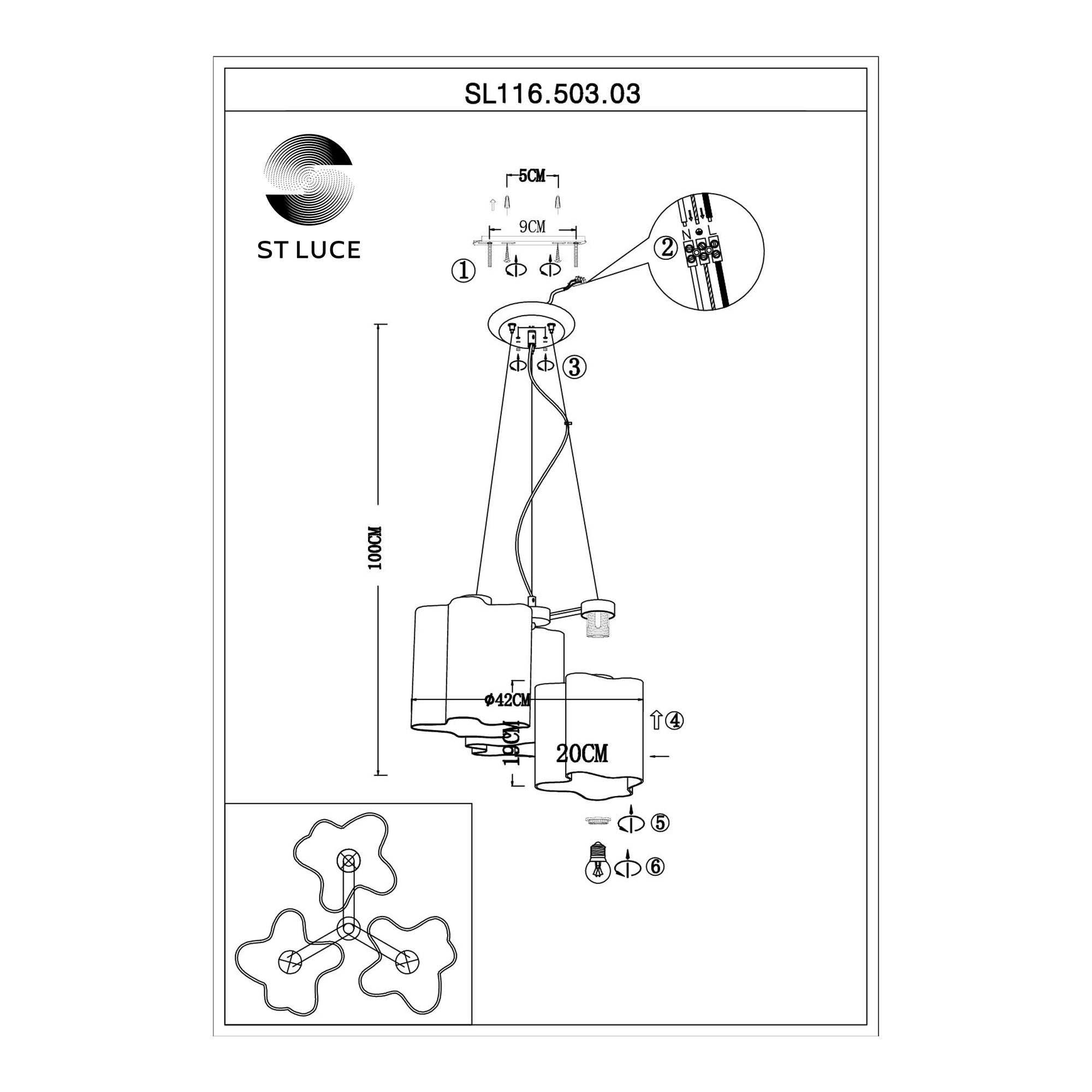 Подвесная люстра ST Luce Onde SL116.503.03