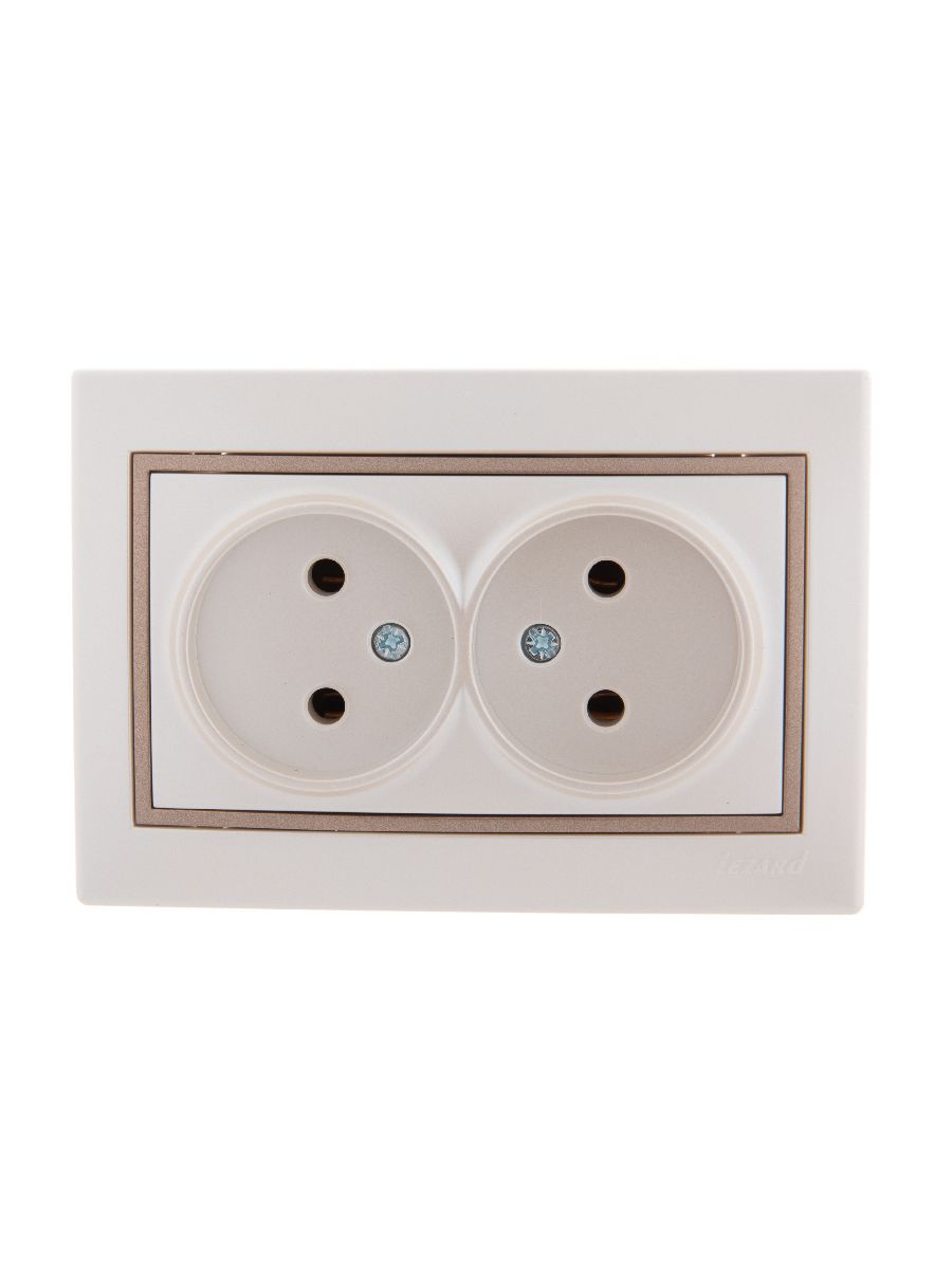 Розетка двойная б/з Lezard Mira 701-3031-128
