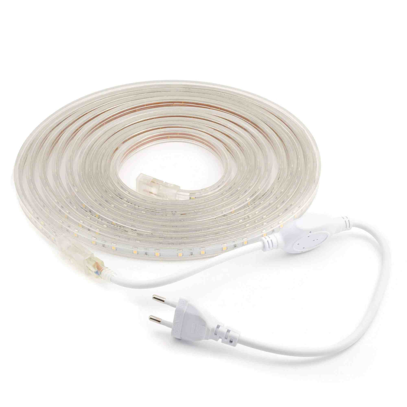 Комплект светодиодной ленты Apeyron 220В 4,8Вт/м smd3528/2835 60д/м IP65 300Лм/м 5м 6000К (сетевой шнур, заглушка, крепежи)  10-04