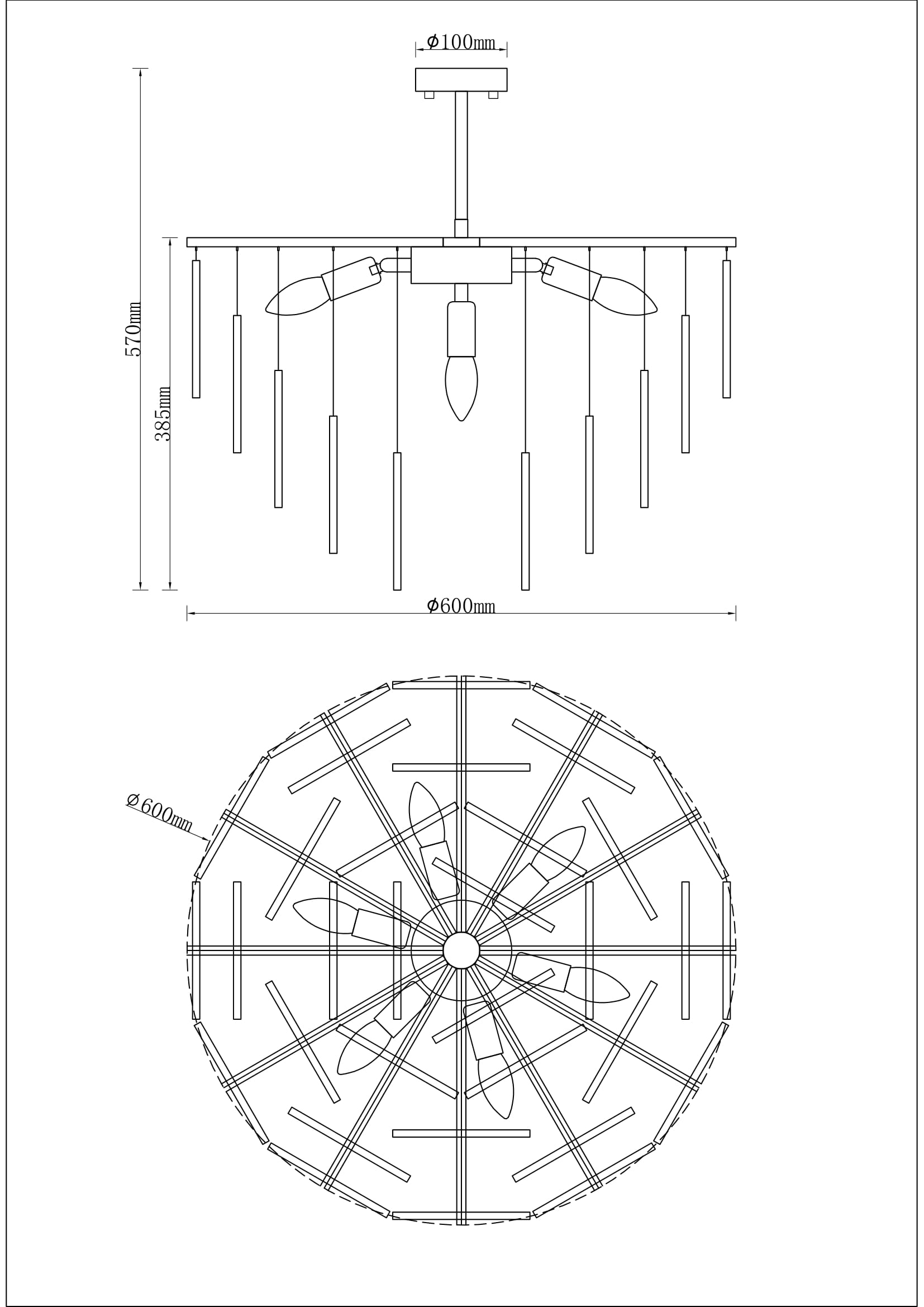 Люстра на штанге Moderli Classic V9030-7P