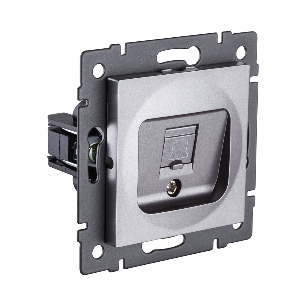 Розетка Ethernet RJ45 Cat.5, серый Kollinger REA-016GY для Aspekt, Eleganz, Reflex