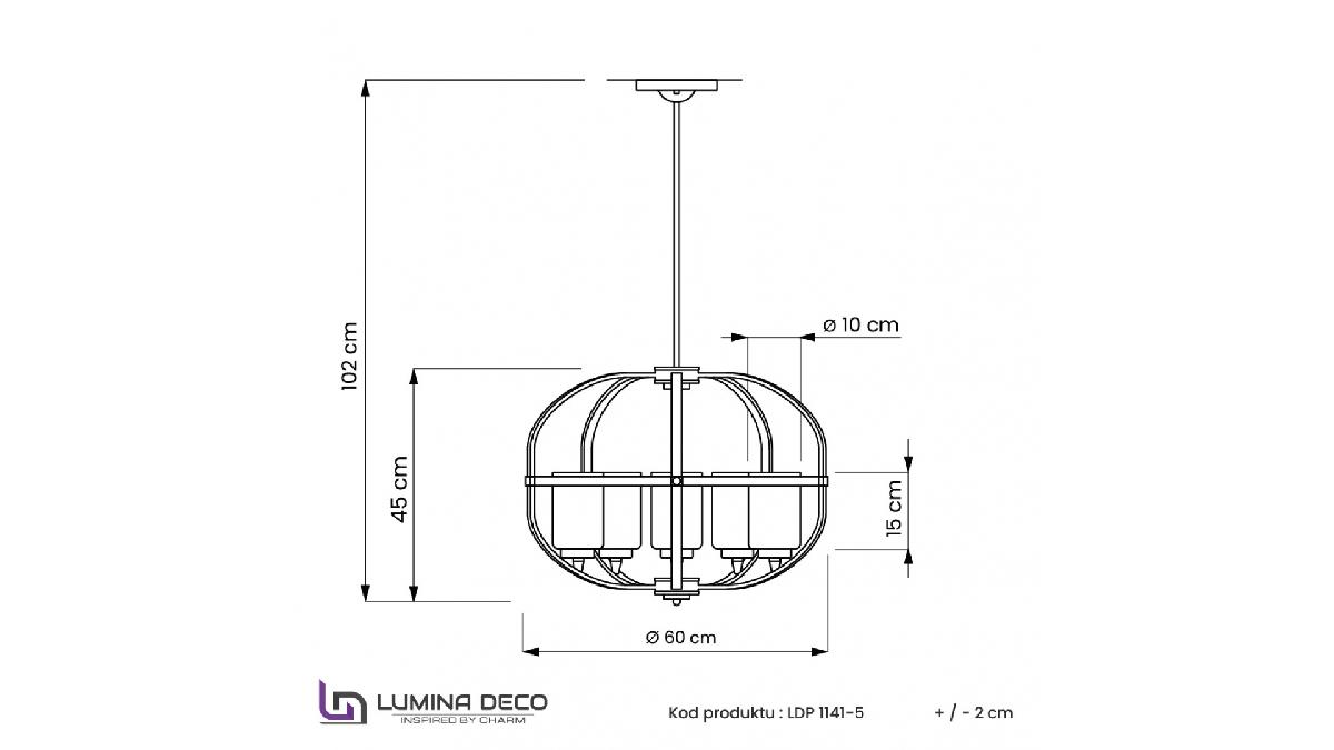 Подвесная люстра Lumina Deco Monterey LDP 1141-5 BK+MD