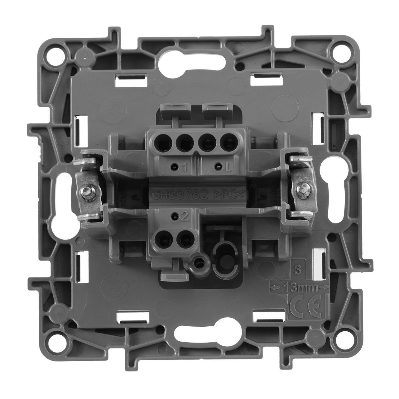 Выключатель кнопочный одноклавишный Legrand Etika 6A 250V алюминий 672414
