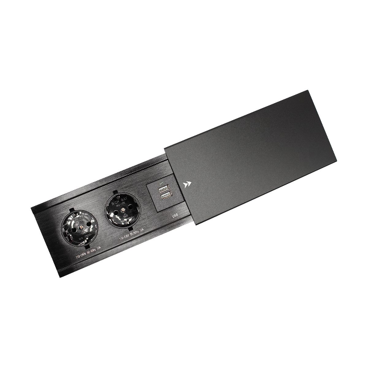 Блок розеток JX (Slide Top) (2 секции + 2 USB с кабелем питания) Mebax 00-00002889