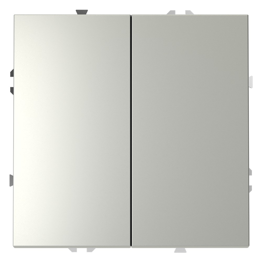 Выключатель двухклавишный Voltum S70 VLS020105 (сталь)