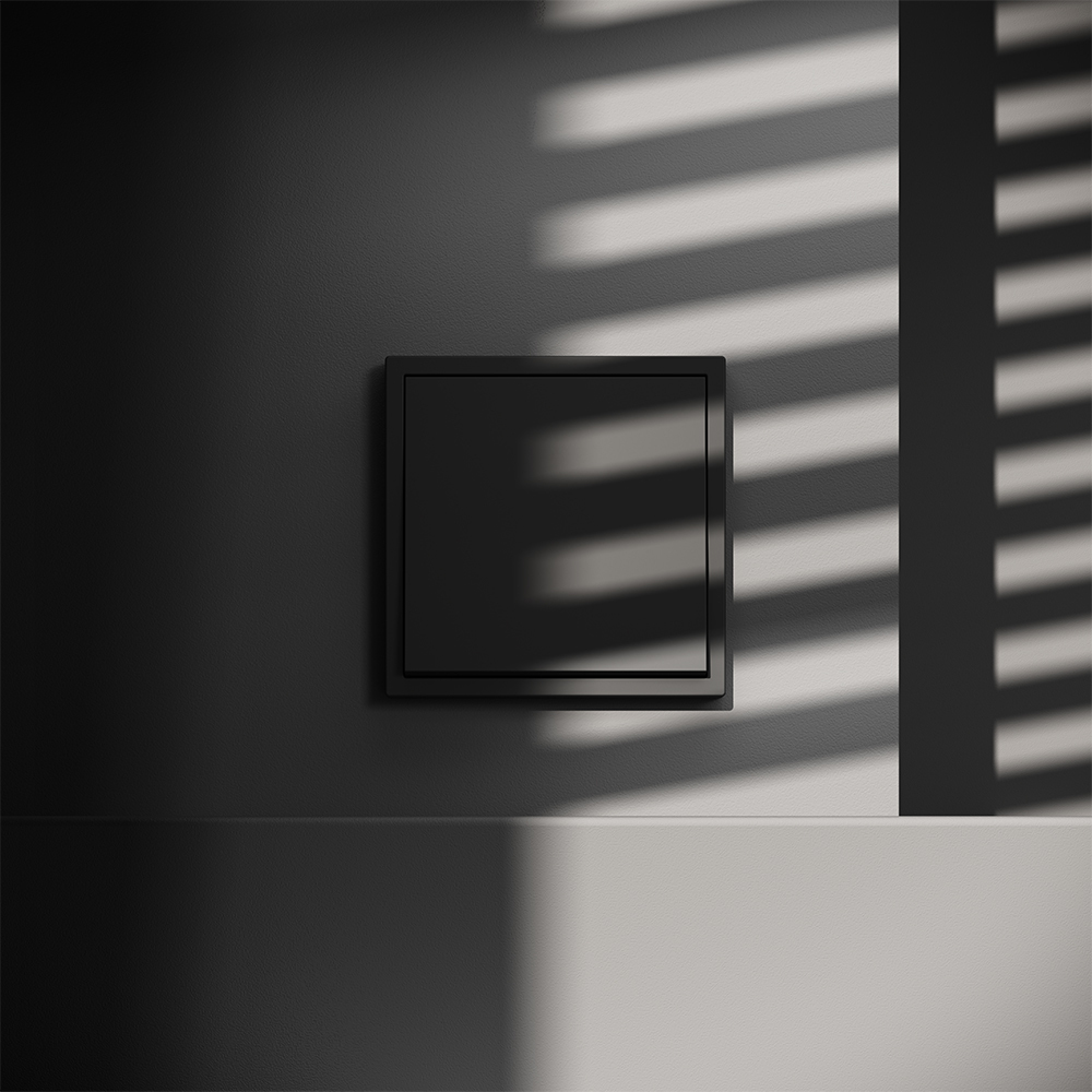 Проходной переключатель одноклавишный Voltum S70 VLS010308 (черный матовый)