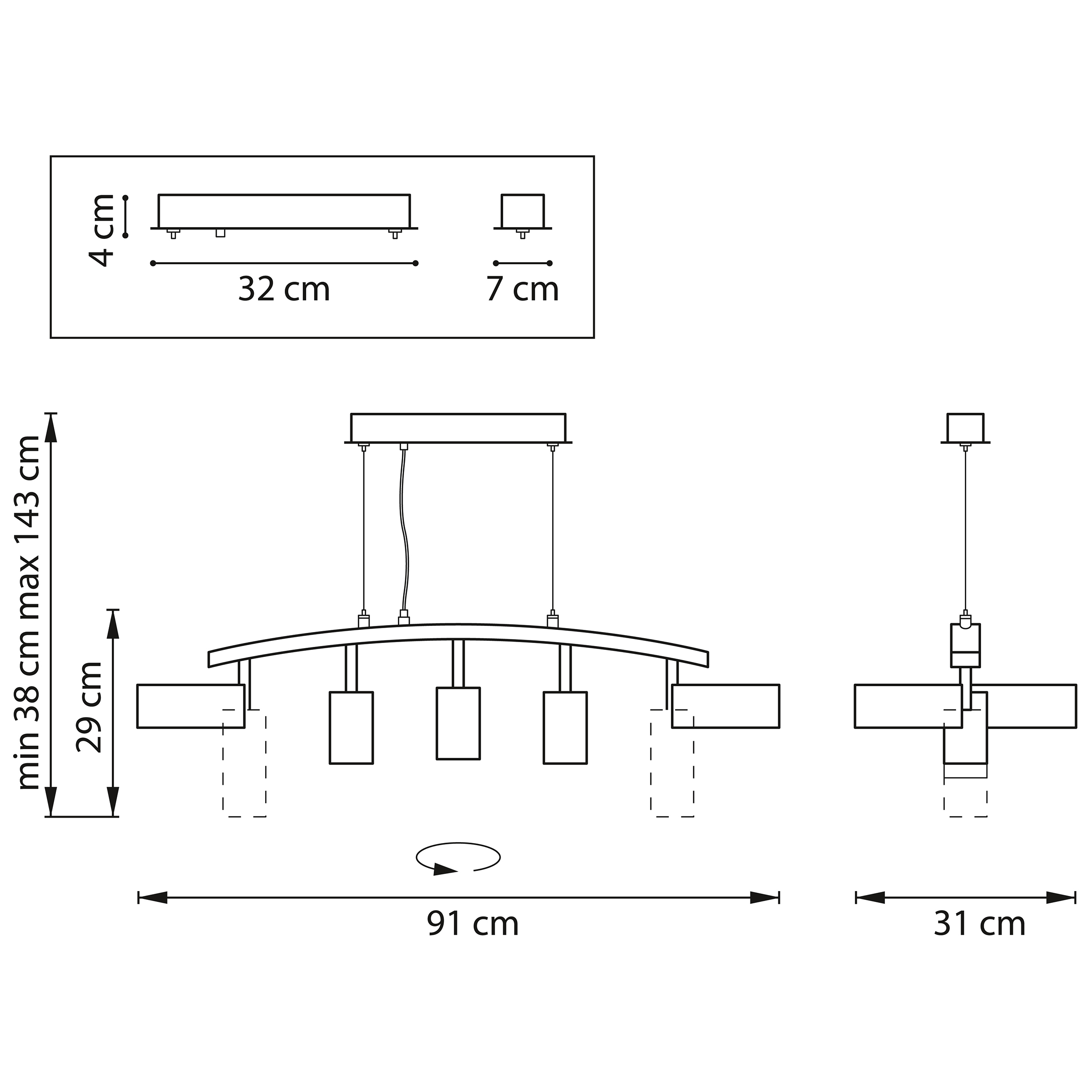 Подвесной светильник Lightstar Rullo LR735872363 (571735+214436-3+214487-2)