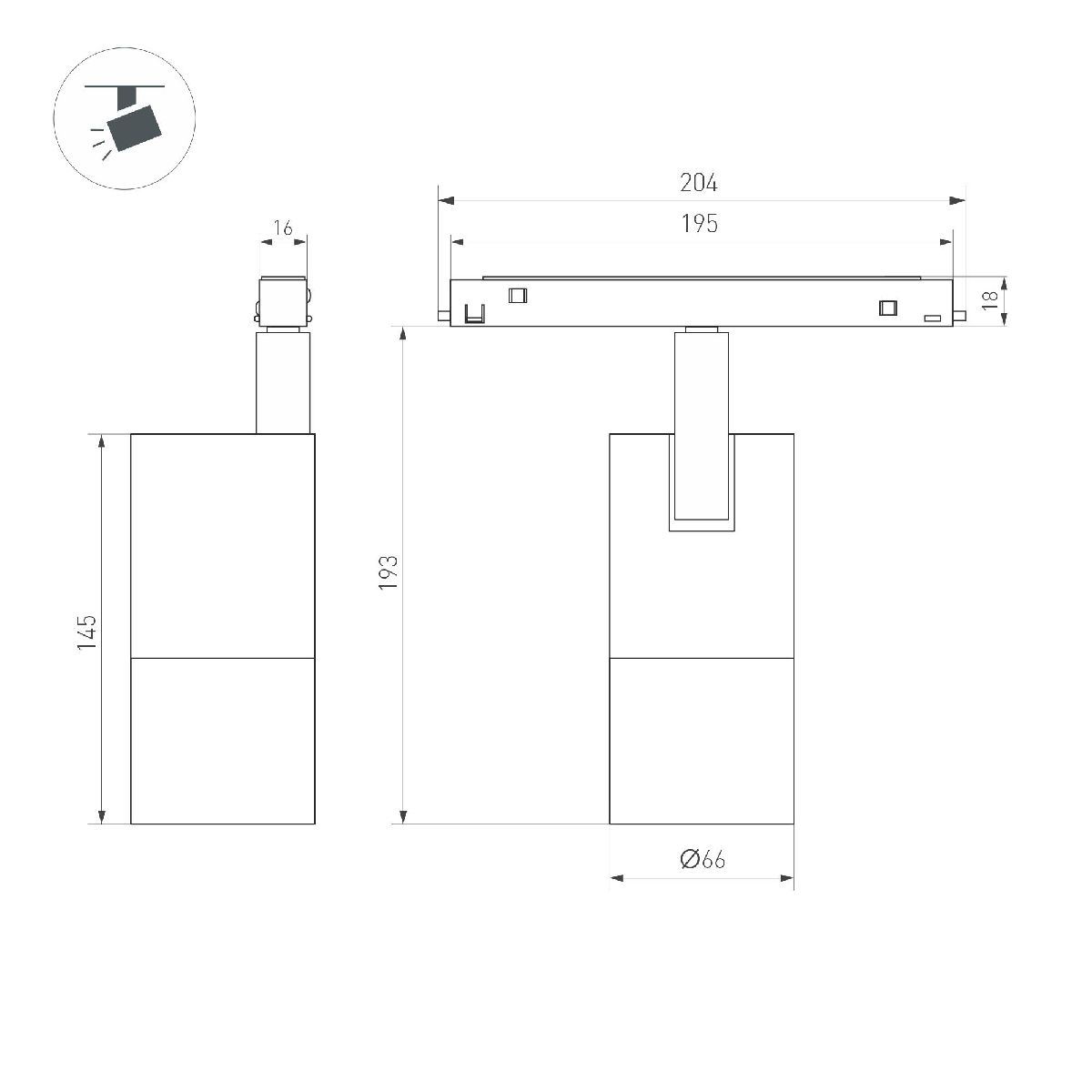 Трековый магнитный светильник Arlight MAG-ORIENT-SPOT-ZOOM-R65-15W Day4000 048662