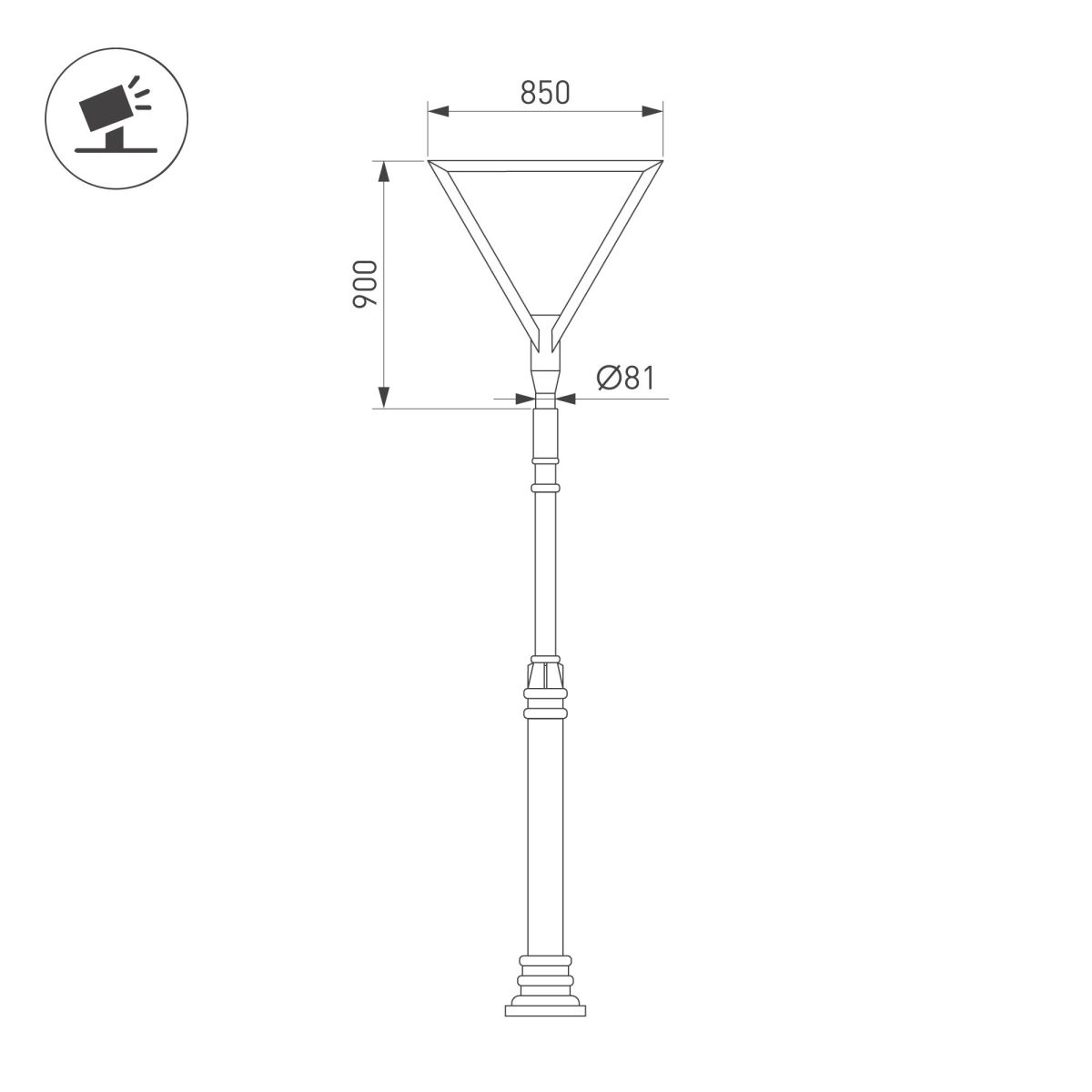 Уличный консольный светильник Arlight OXOR-TRILEIS-900x850х80-50W Day4000 052474