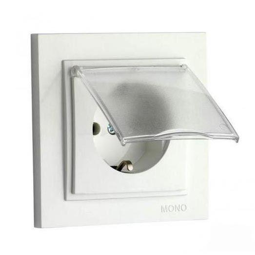 Розетка с заземлением с крышкой Mono Electric Despina 16А 250В слоновая кость 102-010021-118