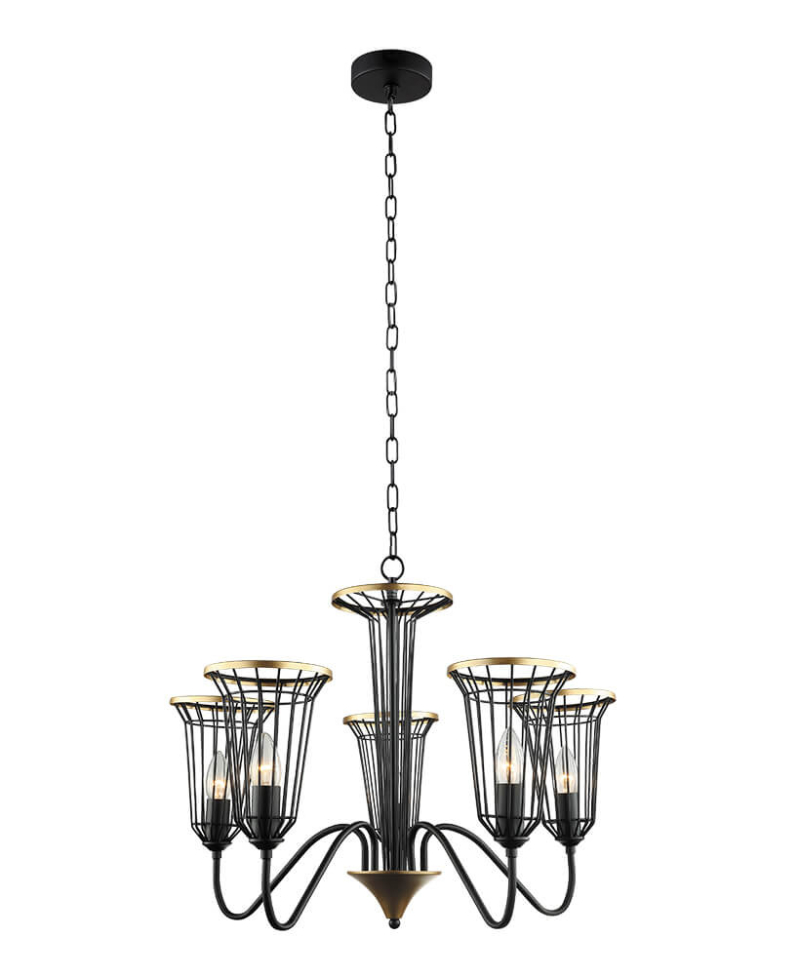 Подвесная люстра Lumien Hall Блис 4016/5P-BK-GD