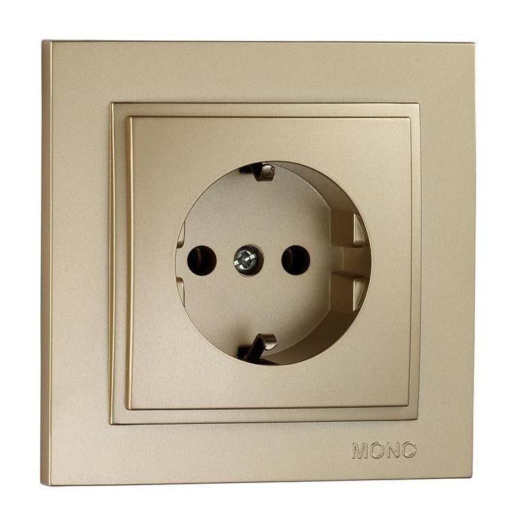Розетка с заземлением Mono Electric Despina 16А 250В титан 102-222221-117