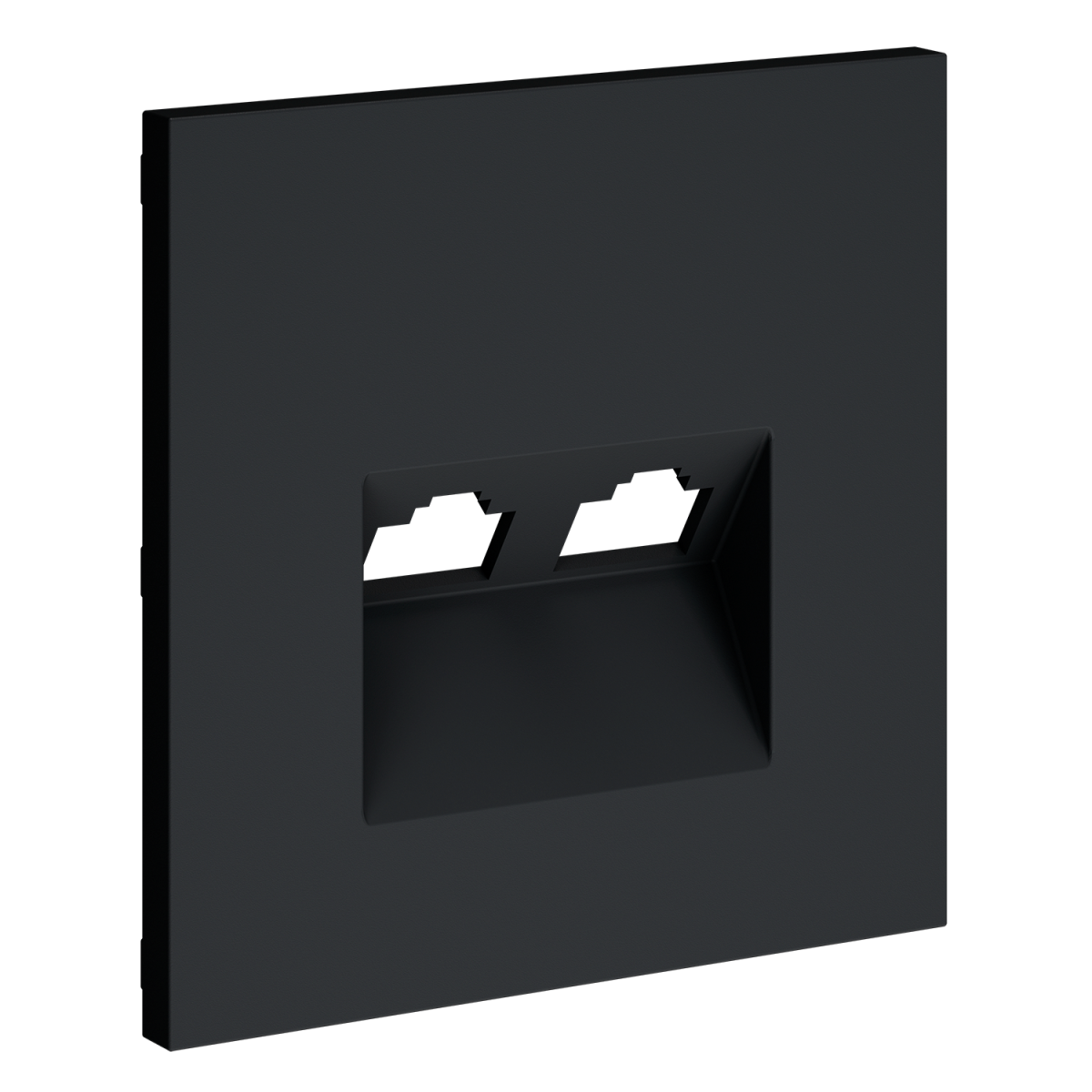 Накладка для розетки компьютерной двойной RJ45+RJ45 кат.6 Voltum S70 (графит) VLS001407