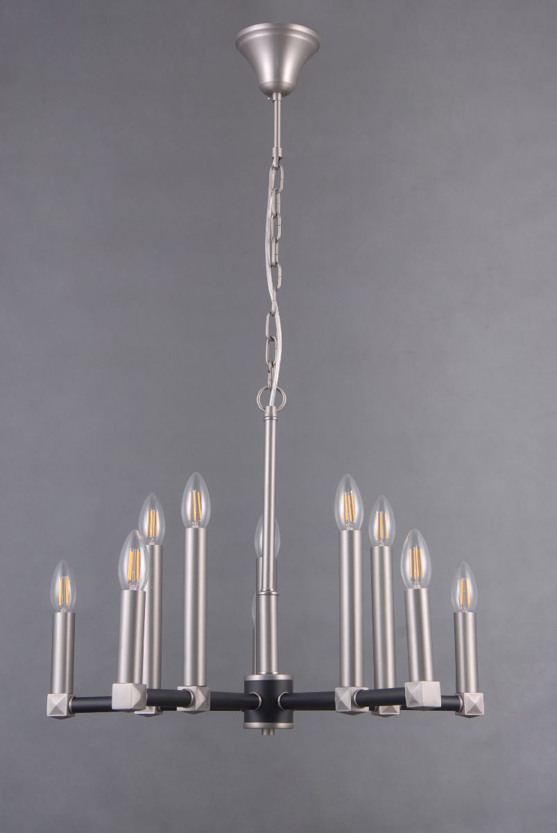 Подвесная люстра Elvan LU-39446/10-E14-SiBl