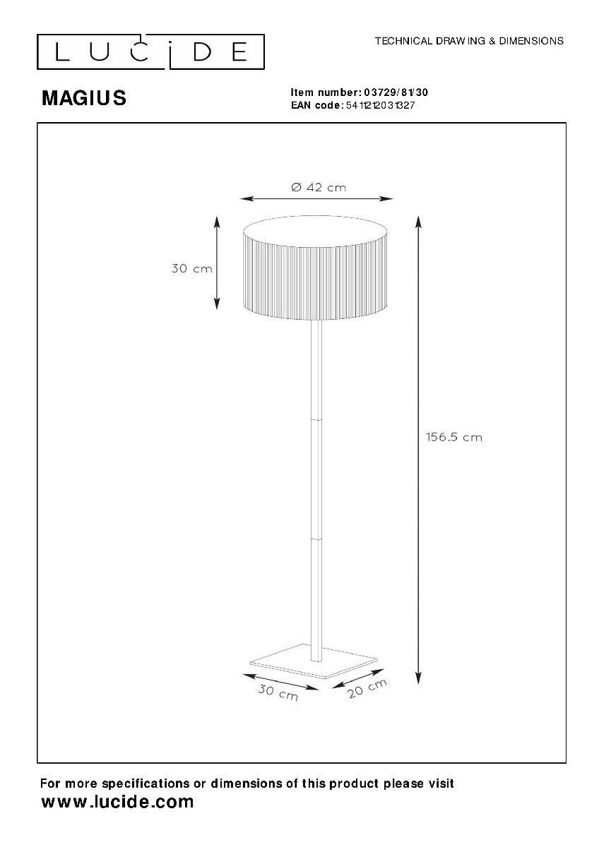 Торшер Lucide Magius 03729/81/30