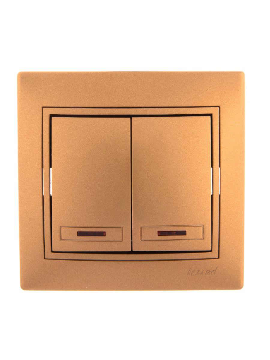 Выключатель двойной с подсветкой Lezard Mira 701-1313-112