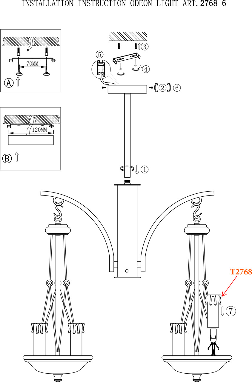 Подвесная люстра Odeon Light Efa 2768/6