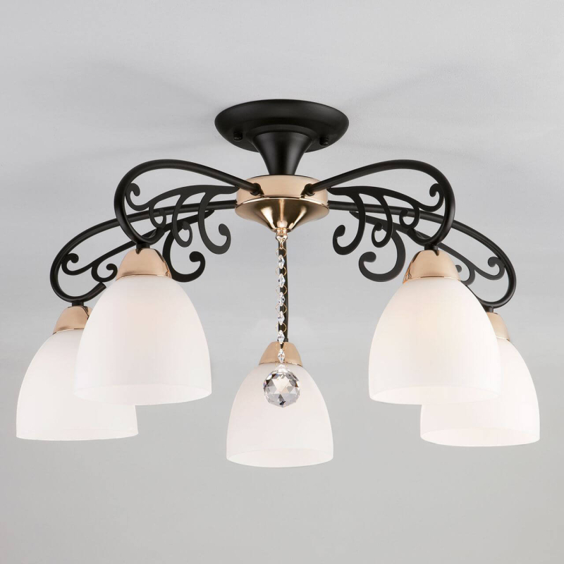 Потолочная люстра Eurosvet 70087/5 черный/золото