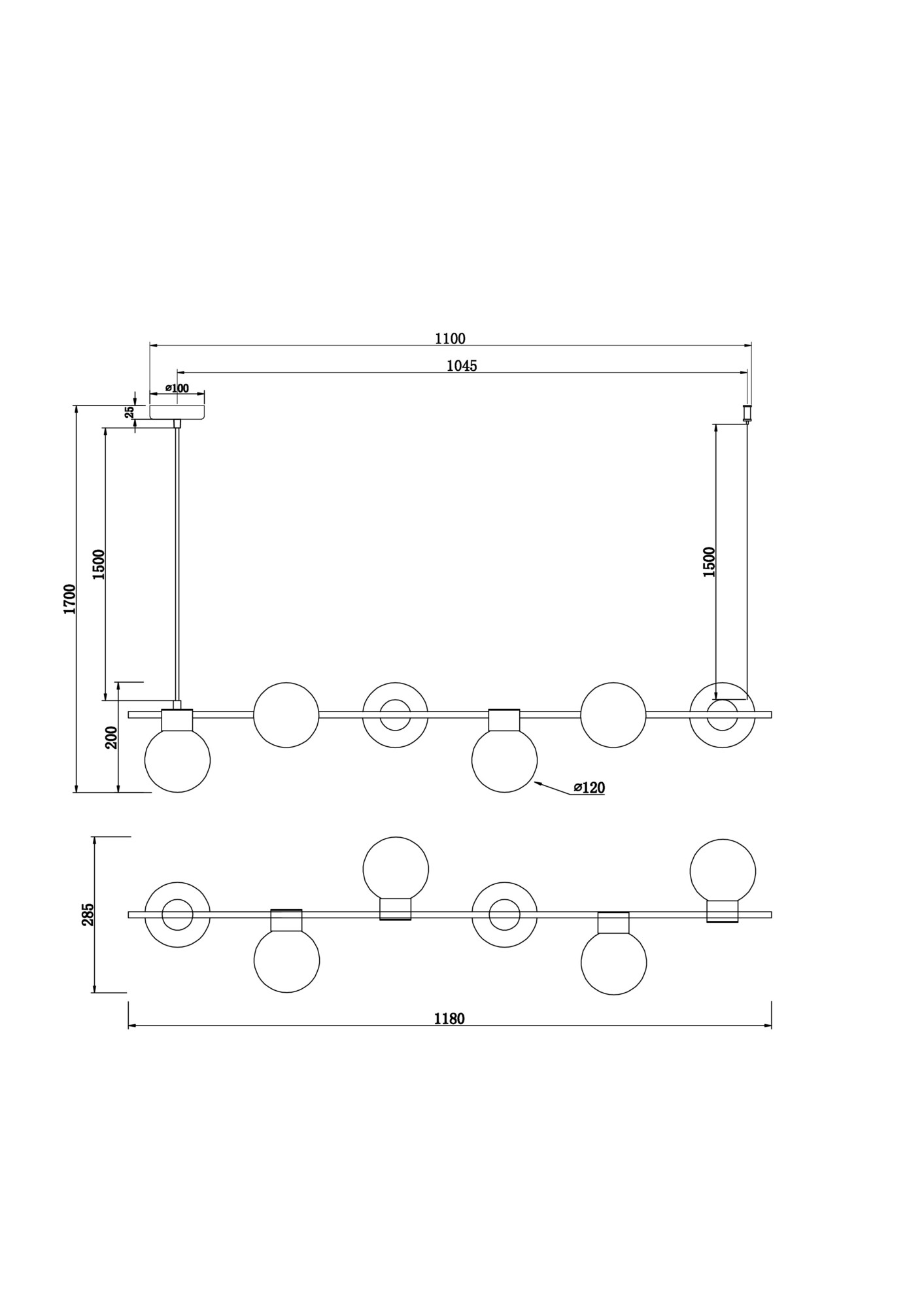 Подвесной светильник Freya Gatsby FR5232PL-06B в Москве