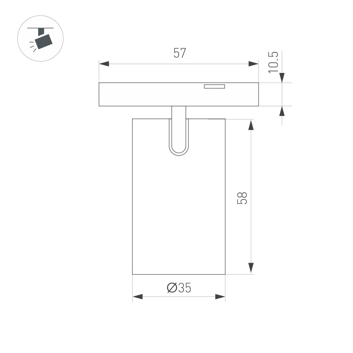 Трековый магнитный светильник Arlight MAG-MICROCOSM-SPOT-R35-5W Warm3000 (BK, 36 deg, 24V) 043252(1)