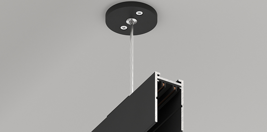 Подвес для трековой системы Luminotti Slimline L.200.10.BK