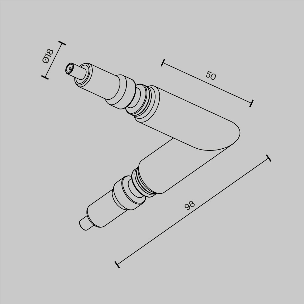 L-образный коннектор для штанговой системы Maytoni Axity CA006EC-BS