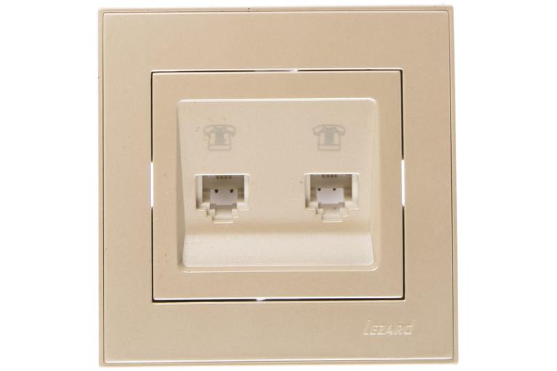 Розетка телефонная двойная евро Lezard Rain 703-3030-138