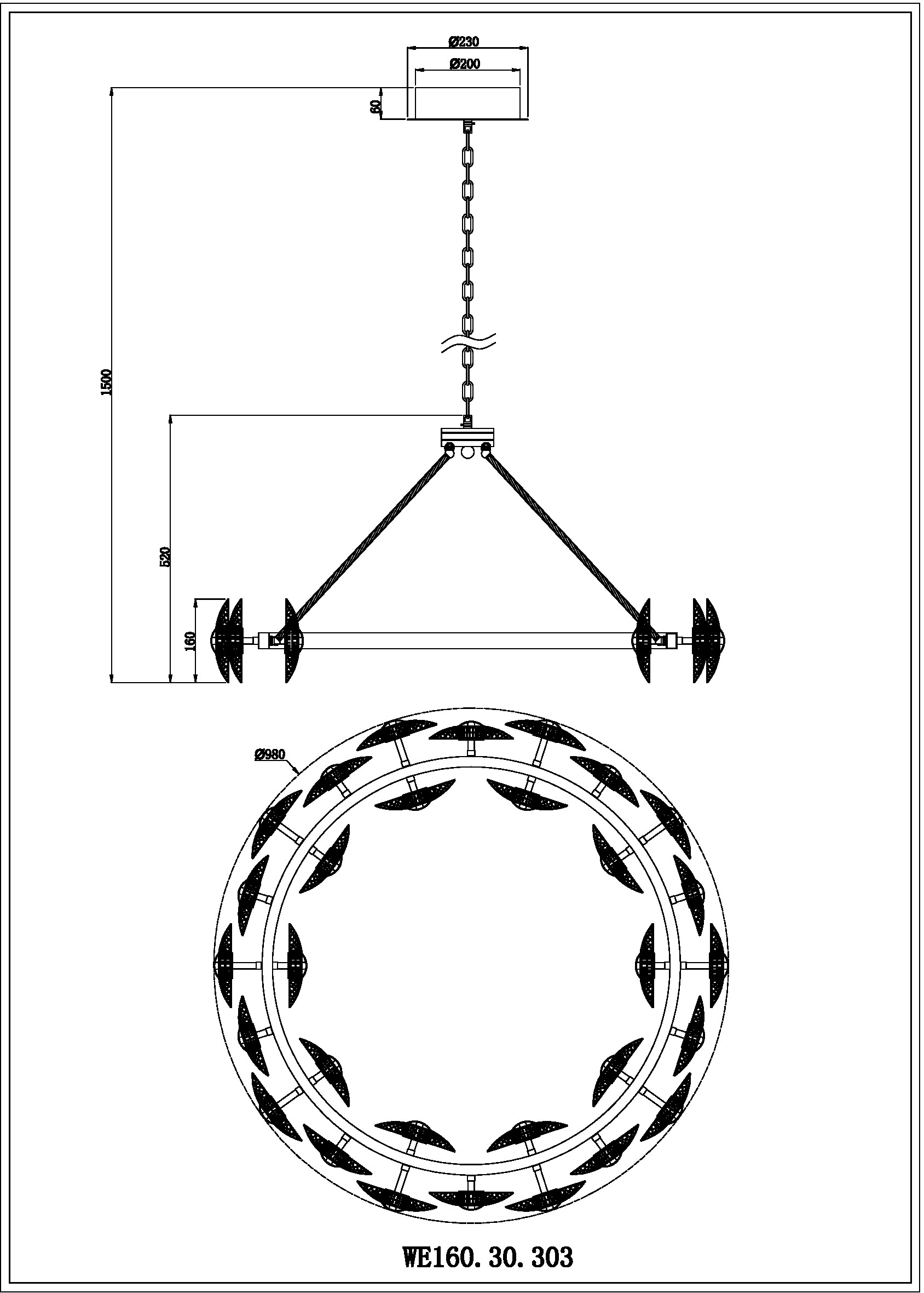 Подвесная люстра Wertmark Pamela WE160.30.303