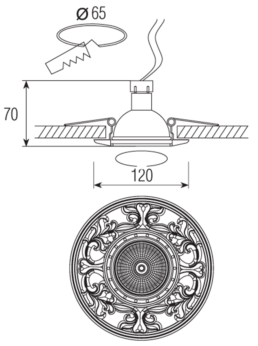 Встраиваемый светильник Donolux N1555 N1565-Antique silver