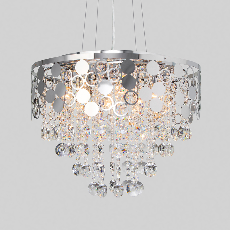 Подвесная люстра Eurosvet Lianna 10114/8 хром/прозрачный хрусталь Strotskis