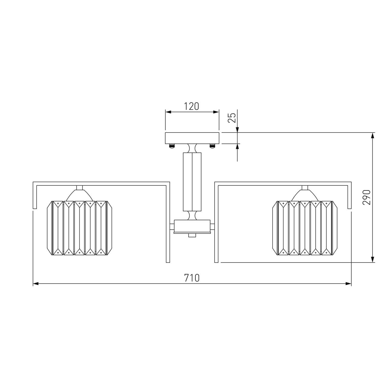 Потолочная люстра Eurosvet April 10126/5 хром/прозрачный хрусталь Strotskis Smart (10117/5)