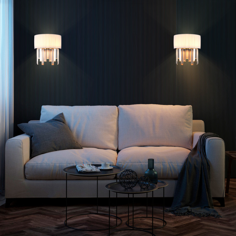 Бра Eurosvet 10106/2 хром/прозрачный хрусталь Strotskis