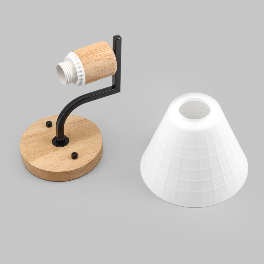 Бра скандинавское сканди IMEX MD.5716-1-W-BK+WOOD