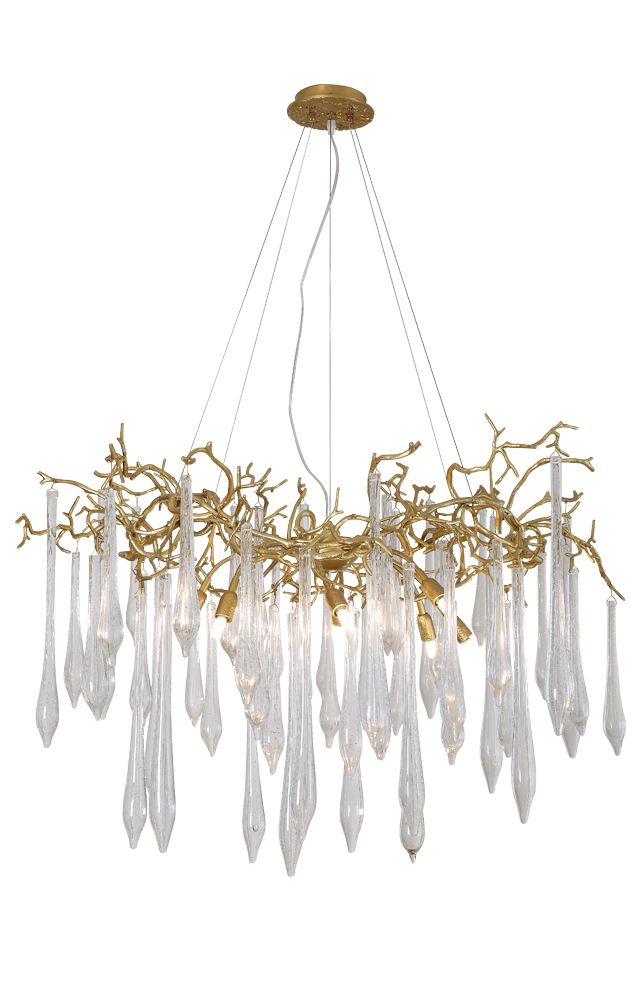 Подвесная люстра Crystal Lux Reina REINA SP8 D1000 GOLD PEARL