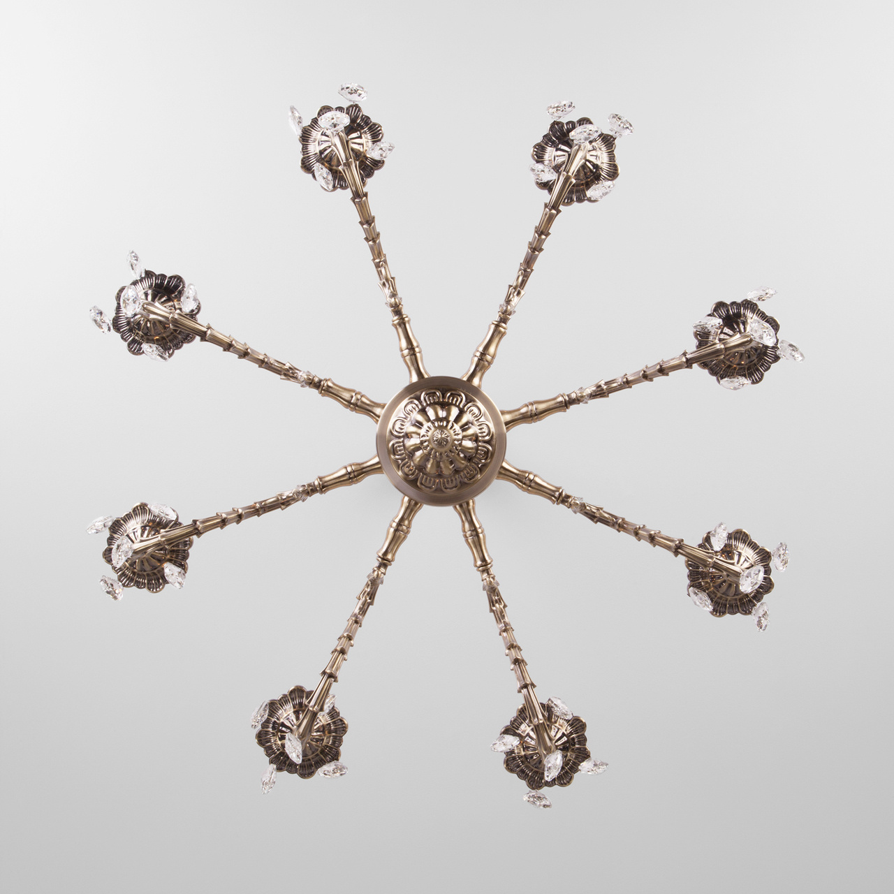 Подвесная люстра Eurosvet Favola 10102/8 античная бронза/прозрачный хрусталь Strotskis