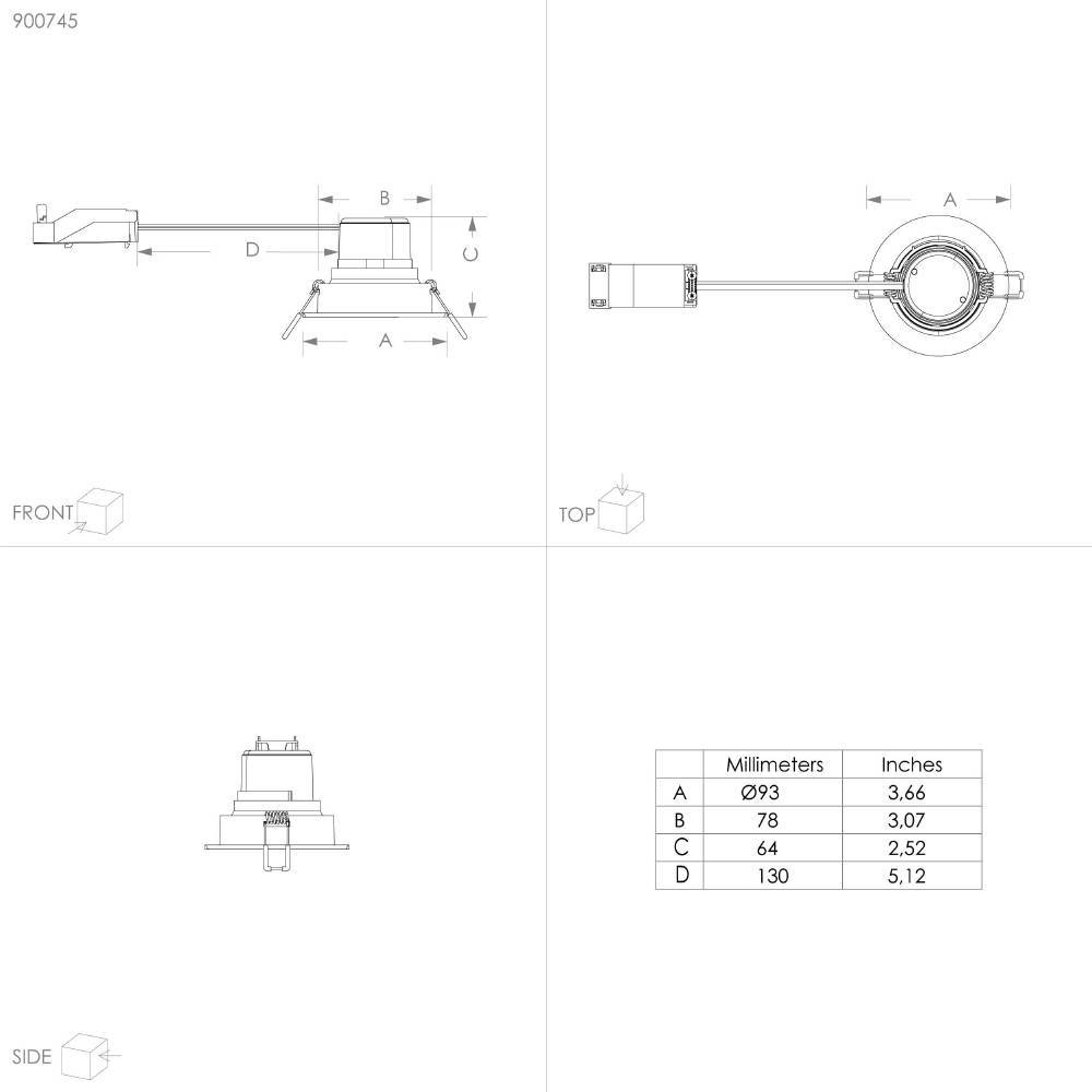Комплект встраиваемых светильников (3 шт.) Eglo Saliceto 900745