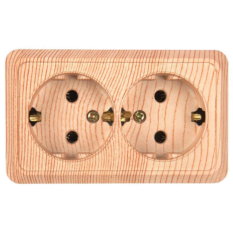 Розетка двойная 2П+3 General Альфа 477041